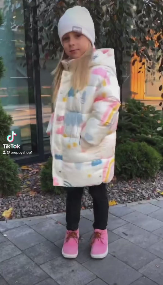 Girls rainbow winter coat